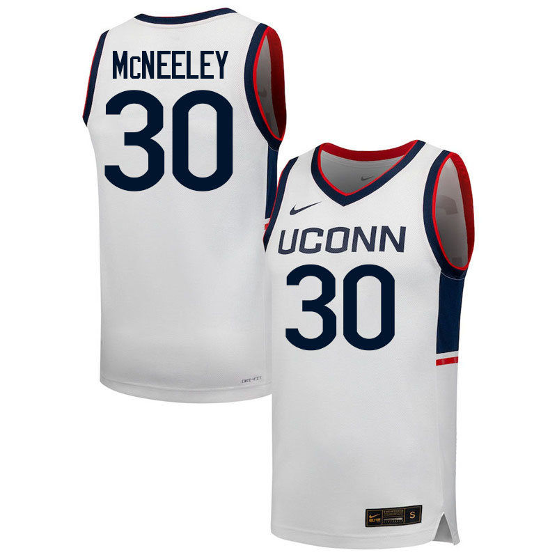 Uconn Huskies #30 Liam McNeeley College Basketball Jerseys,Uniforms-Retro White